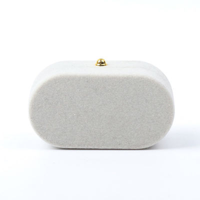 Boîte de bijoux de luxe personnalisée personnalisée Grain de velours de bijoux d'emballage de mariage de fiançailles Boîte à double anneau