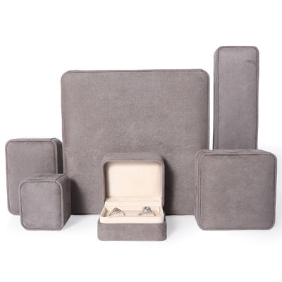 Boîte d'emballage de bijoux grise de qualité supérieure, personnalisée, haut de gamme, pour grands ensembles de bijoux, colliers, bracelets, boucles d'oreilles, bagues