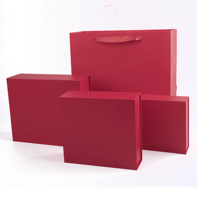 Fabrication en gros de boîtes cadeaux magnétiques de haute qualité, emballage avec logo personnalisé, luxe, écologique, en carton, papier rouge, boîte à bijoux magnétique