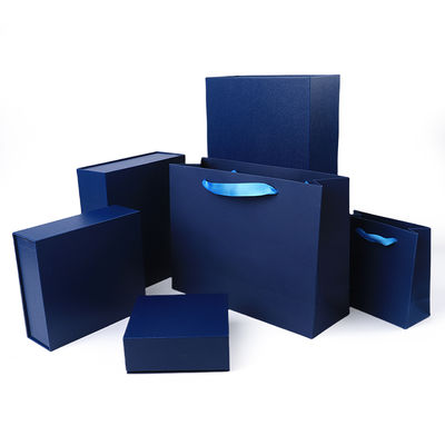 Fabrication de gros de haute qualité Magnétique Boîte cadeau Emballage Logo personnalisé Luxe Eco Friendly Carton papier bleu Magnétique Boîte à bijoux