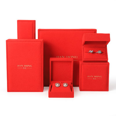 boîte à bijoux rouge carré en velours haut de gamme pour bracelet Collier bague emballage