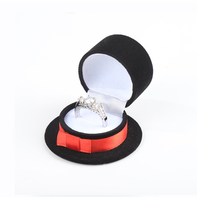 personnalisable fin de chapeau personnalisé Magic Hat velours bijoux noirs bague boîte pour les vacances