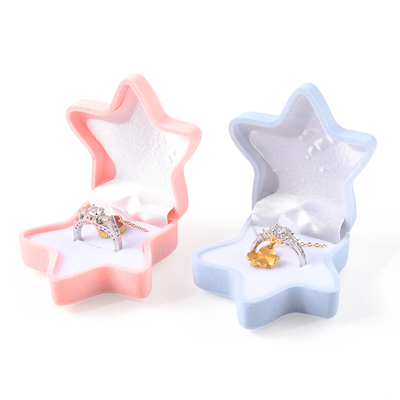 personnalisé hign de qualité étoile de mer flip velours bague boîte de bijoux emballage